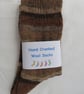 Hand-cranked Knitted Ribbed Wool Socks Size 8 to 9 - Image 5