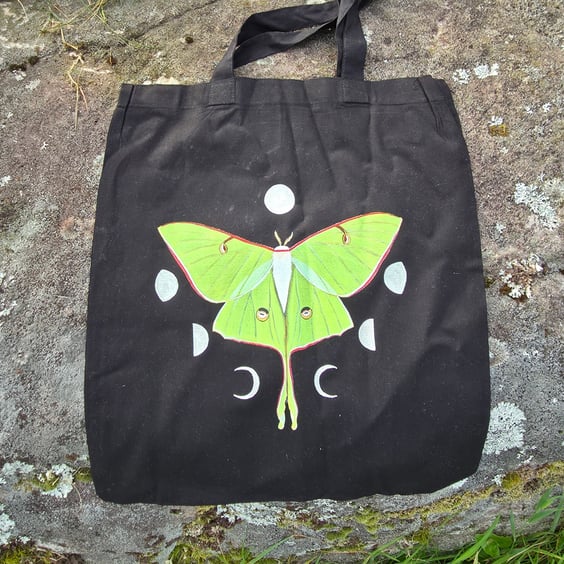 Luna Moth Recycled Cotton Bag
