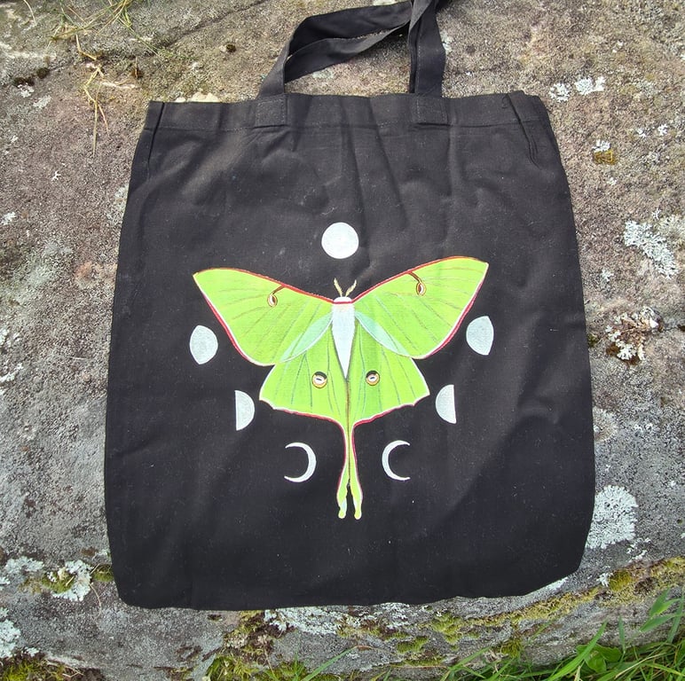 Luna Moth Recycled Cotton Bag