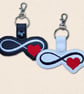 Infinity Love Keyring - Embroidered Heart Bag Charm - Image 1