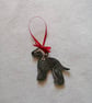 757. Bedlington Terrier with Santa hat Christmas tree hanging ornament. - Image 2