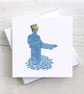 Loughborough Sock Man Fruit Blank Greetings card - Image 1