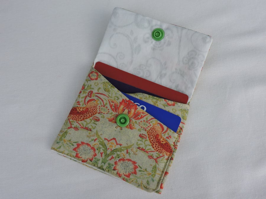 Seconds Sunday  Wallet for Store Cards  Credit Cards  Yellow Green Tangerine 