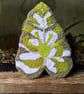 Frog Foot Print on a Tricolour Tropical Leaf Mug Rug - Image 1