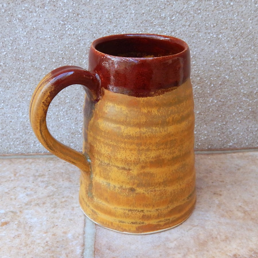 Large mug beer stein tankard hand thrown stoneware handmade pottery wheelthrown