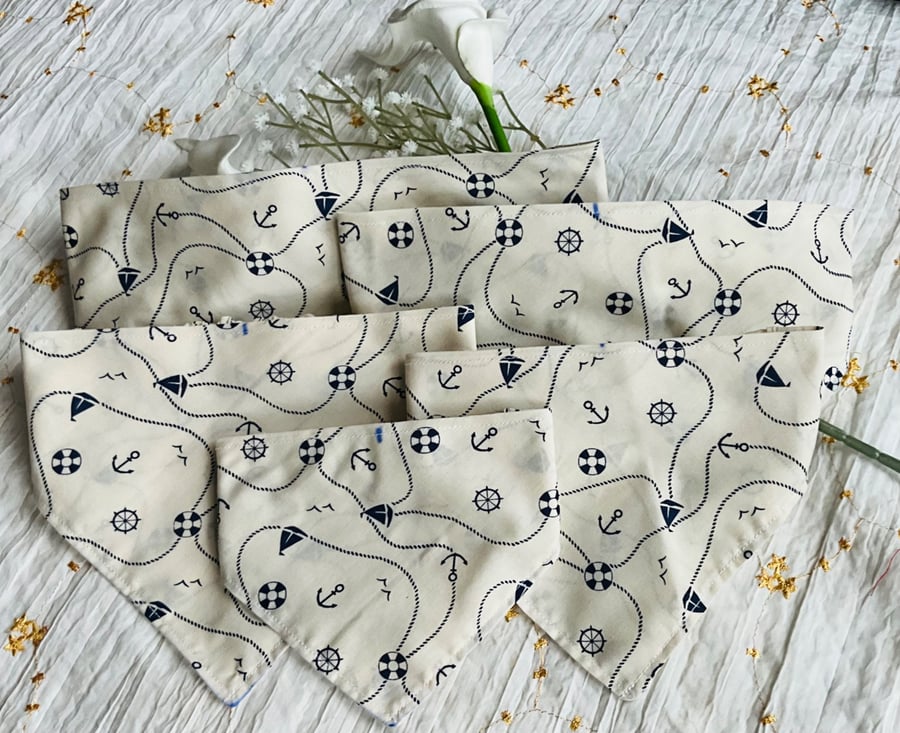 Nautical sea Scrunchie Dog Bandana