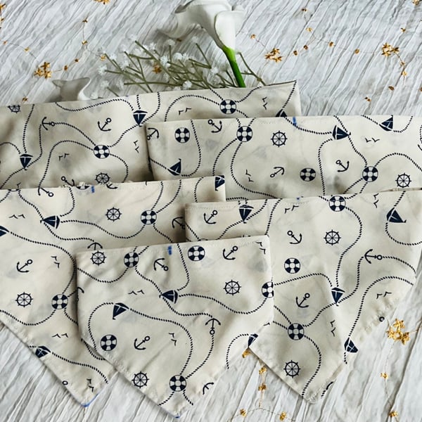 Nautical sea Scrunchie Dog Bandana