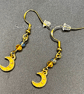Gold Moon & Czech Crystal Drop Earrings – Handmade Celestial Jewellery - Image 4