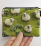 Coin purse sheep in green meadow print fabric - Image 5