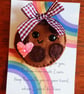 Chocolate chip cookie pocket hug and pocket hug card (brown)