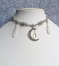 Crescent Moon and Quartz Chainmaille Choker - Image 1