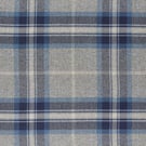 Grampian Faux Wool Upholstery Fabric - Border - Navy Blue Grey Tartan Check Fabr