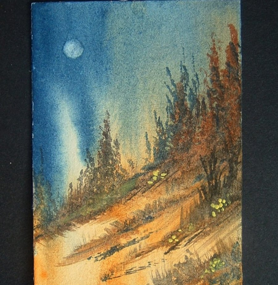 SALE .. art painting original watercolour aceo ref 392