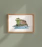 Frog pond, awesome animals, giclée A5 art print - Image 1