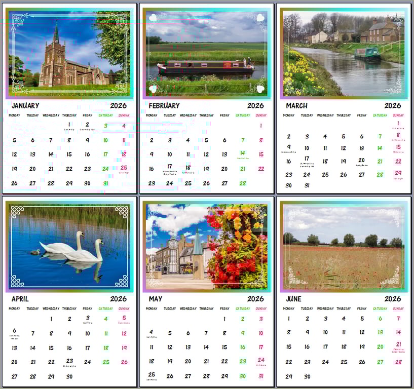 Downham Market & Surrounding Villages Norfolk 2026 A4 Calendar