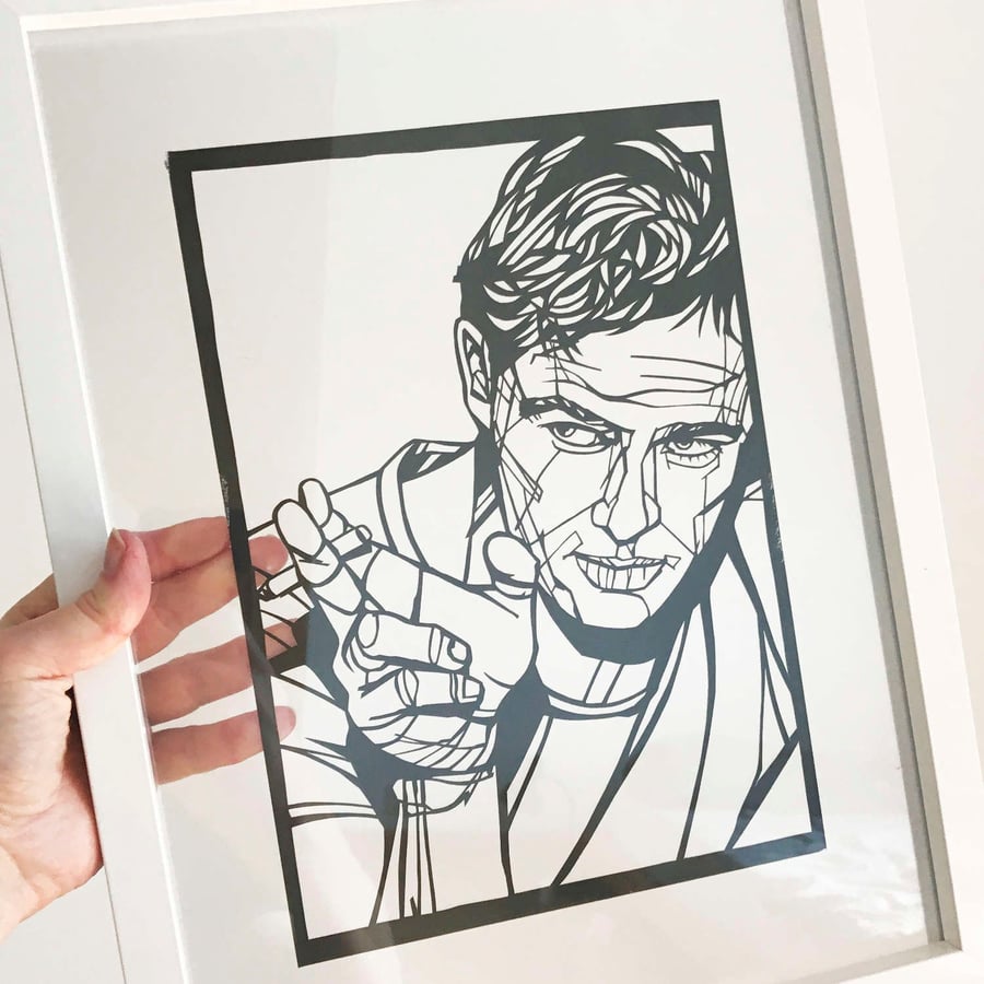 Marlon Brando handcrafted papercut, Available in 2 sizes, Original artwork