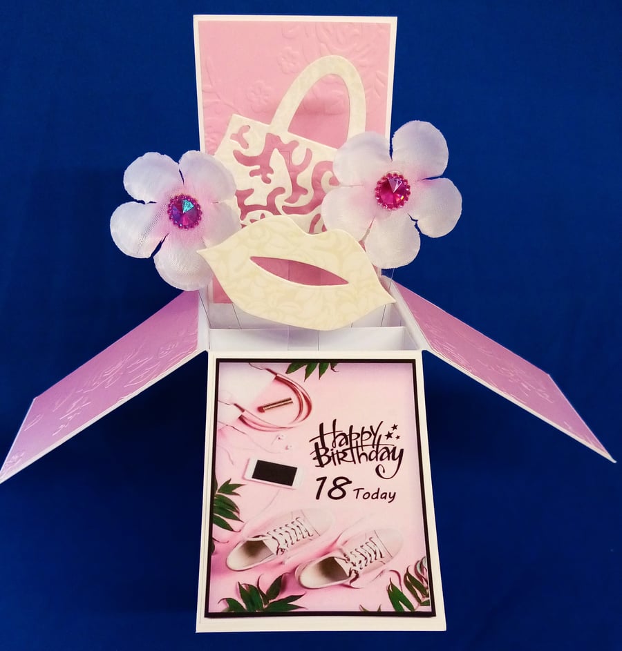 Ladies 18th Birthday Card with handbag and shoes