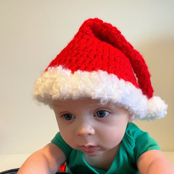 Baby Santa Hat crocheted 