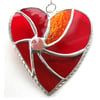 Red Swirl Heart Stained Glass Suncatcher 096 Ruby Wedding