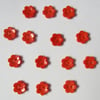 14 Orange Flower Buttons