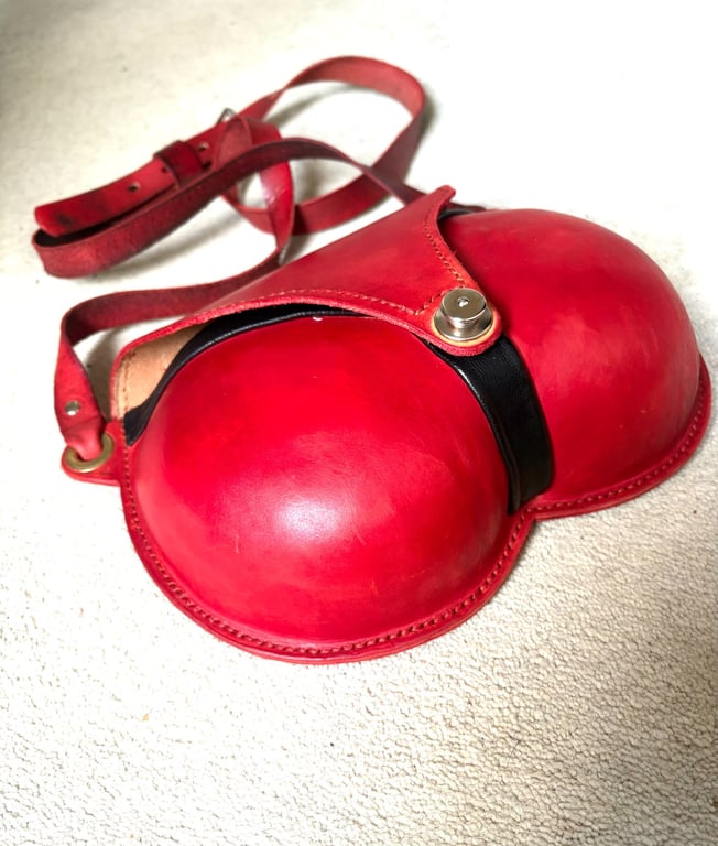 Red and Black, Leather Bumbag Crossbody or Shoulder bag