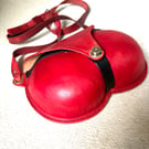 Red and Black, Leather Bumbag Crossbody or Shoulder bag