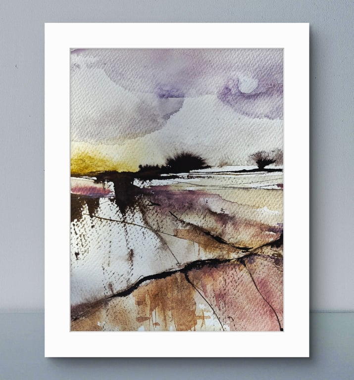 "Rooted calm" an original watercolour landscape