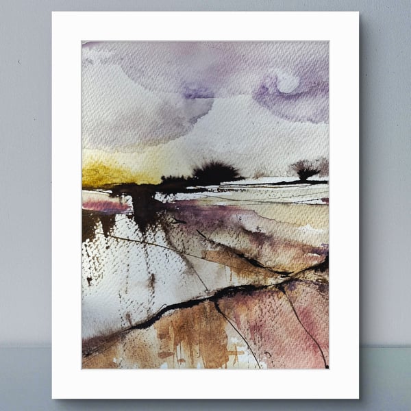 "Rooted calm" an original watercolour landscape