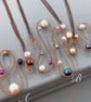Quirky Multicoloured Cultured Pearl Copper Abstract Squiggle Necklace - Image 7