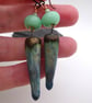green ceramic spike earrings - Image 3