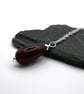 dark red lampwork glass teardrop pendant necklace - Image 2