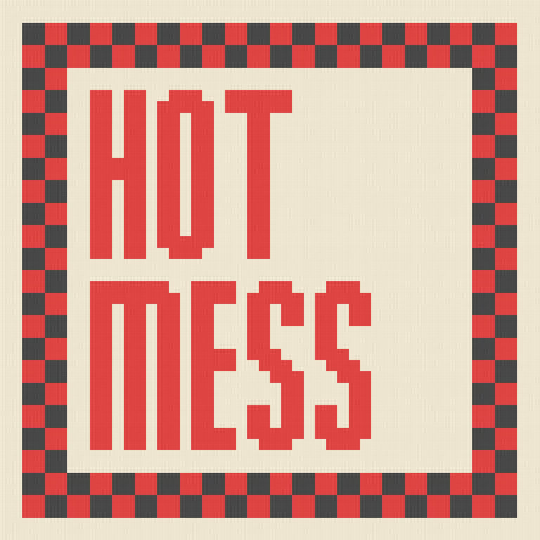 HOT MESS Needlepoint Cushion Pattern - Large Digital Tapestry Chart PDF