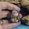 Tiny Shortsighted Gnome 'Oliver' with specs OOAK Sculpt Ann Galvin
