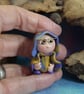 Tiny Shortsighted Gnome 'Oliver' with specs OOAK Sculpt Ann Galvin