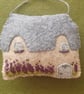 Handmade Felt Embroidered Lavender Cottage - Image 5