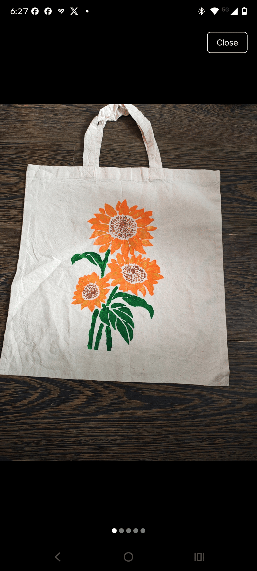 Hand painted tote bag 