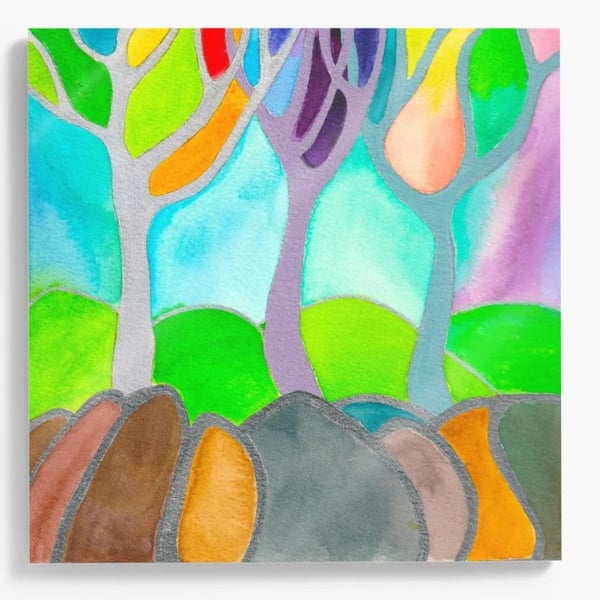 Wall tile. Acrylic tile printed with image from my painting 'Middle Ground'