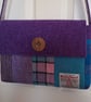 'Harris Tweed'® Patchwork Crossbody Bag in Purple, Turquoise & Pink - Image 3