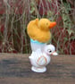 Needle felt duckling displayed in a vintage duckling egg cup  - Image 1