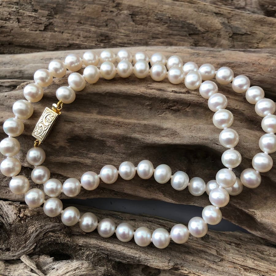 7-7.5mm white freshwater pearls -00001063