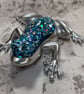 Handcrafted Resin Frog Ornament with Glitter Detailing - made to order