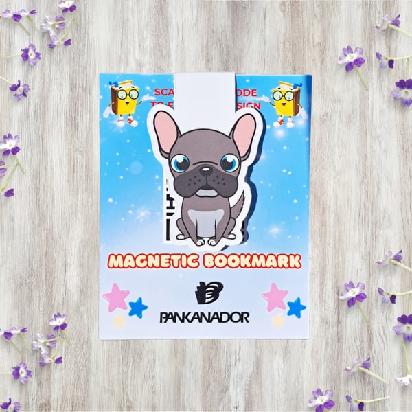 Cute Pug Magnetic Bookmark – Laminated Dog Book Marker for Children