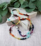 Long Mixed Rainbow Pearl and Gemstone Necklace 