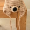 Baby Bear Hats - Age 6 months Light Brown