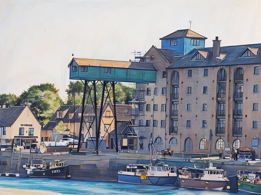 Harbour Wells-Next-Sea Norfolk Greeting Card A5 