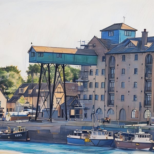 Harbour Wells-Next-Sea Norfolk Greeting Card A5 