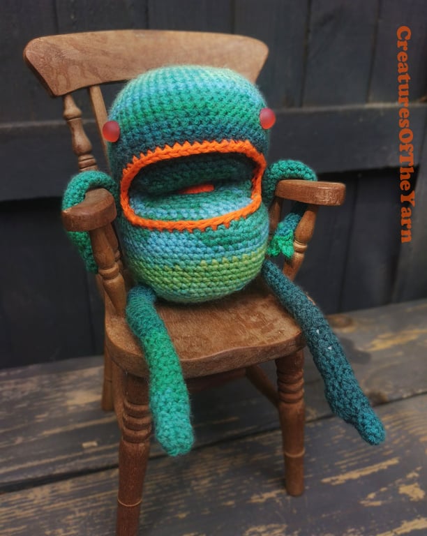 The Gobbler crocheted companion creature 