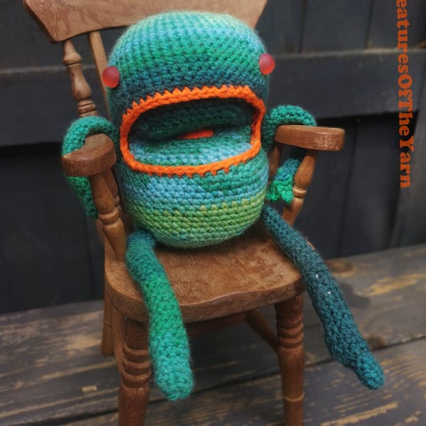 The Gobbler crocheted companion creature 