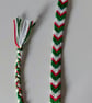 Welsh Flag Colour Friendship Bracelet – Red White Green Chevron – Adjustable