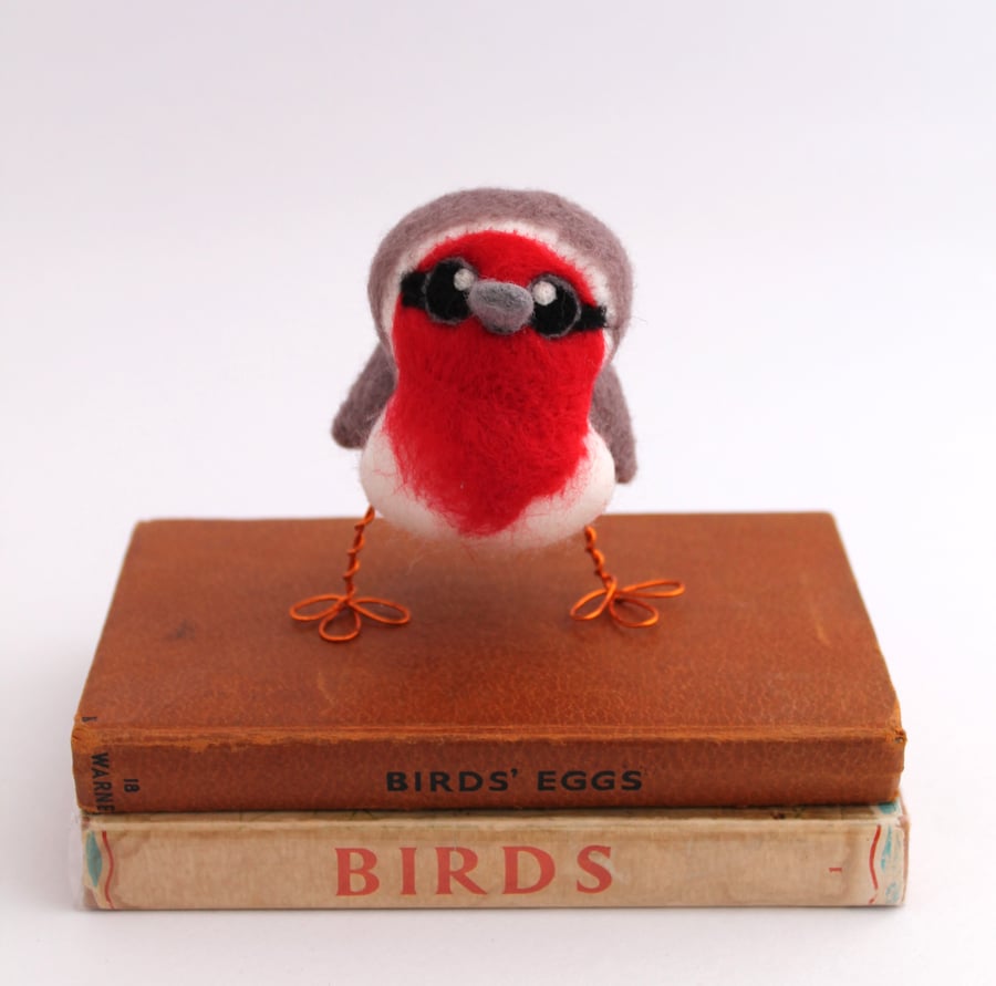 Needle Felted Robin Bird Decoration Large Robin Folksy